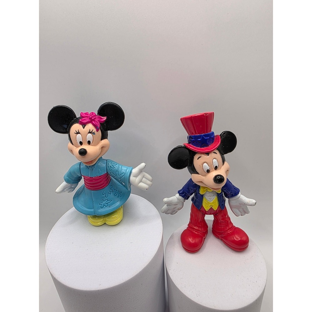 Disney World Epcot America Mickey & Minnie Mouse Action Figures Poseable 1993